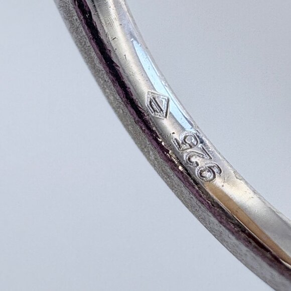 VTG Sterling Silver 925 Red Cubic Zirconia & Natural Diamond Ring Size 7.75 - Picture 6 of 8